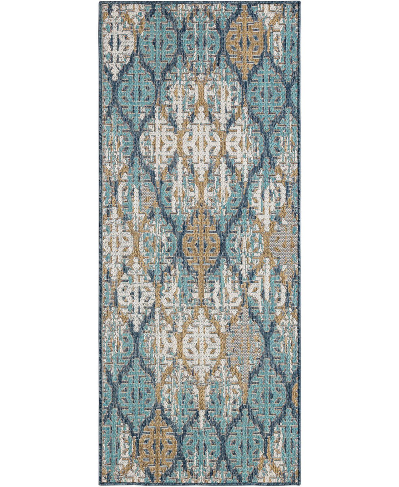 Malibu Outdoor Stamped Ikat 2'5" x 6' Area Rug Mohawk