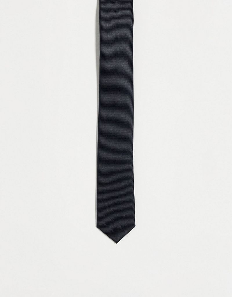 Черный атласный узкий галстук ASOS DESIGN ASOS DESIGN