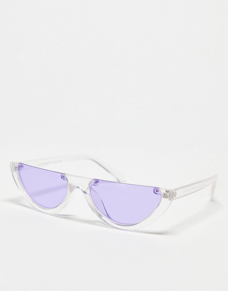 Сиреневые и прозрачные солнцезащитные очки с плоской верхушкой в полуоправе AJ Morgan AJ Morgan