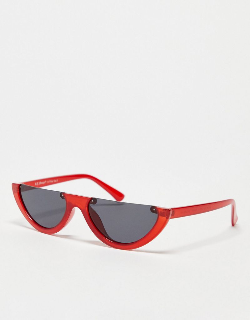 Красные солнцезащитные очки с плоской оправой в полуободке AJ Morgan AJ Morgan