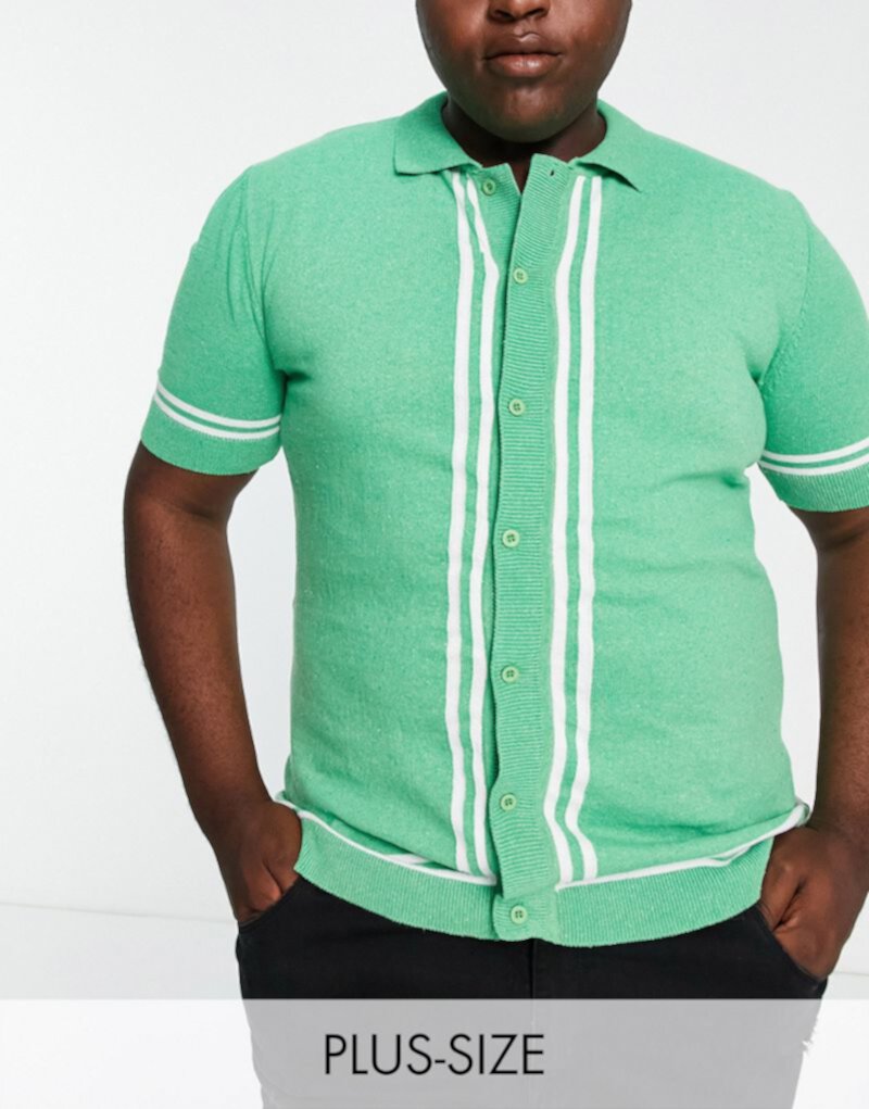 Зеленая рубашка-поло со вставками Bolongaro Trevor Plus BOLONGARO TREVOR