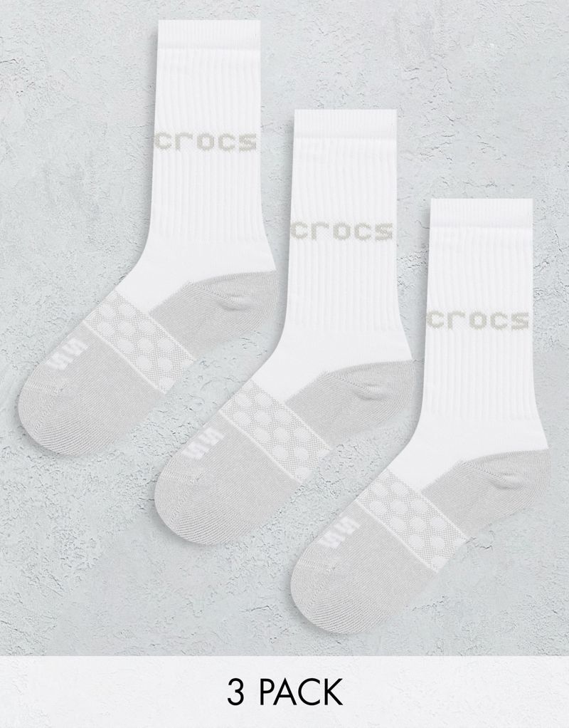 Три пары белых носков Crocs Crocs