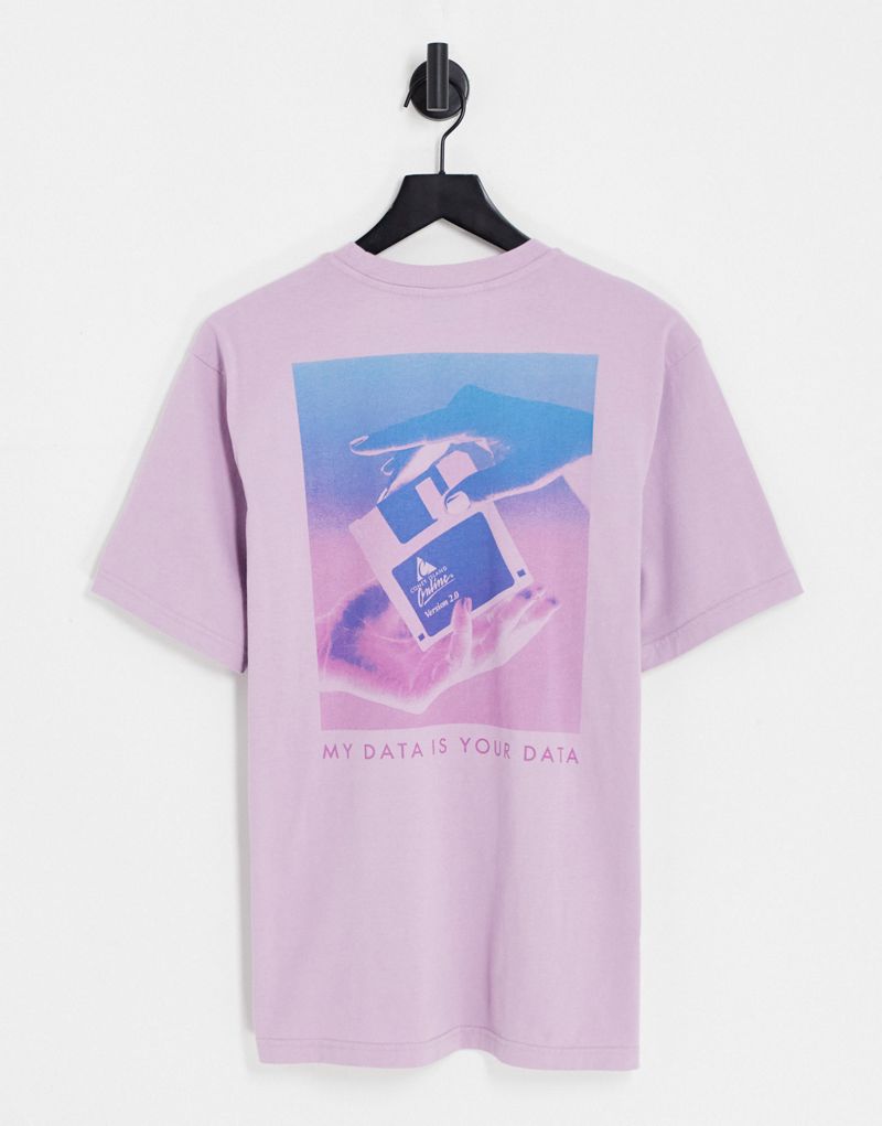 Сиреневая онлайн-футболка Coney Island Picnic с принтом на груди и спине CONEY ISLAND PICNIC