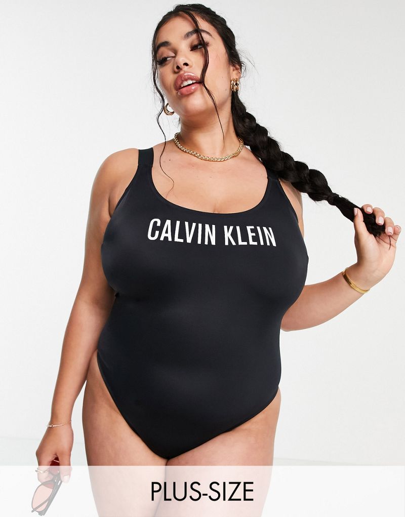 Черный купальник Calvin Klein Plus Size Calvin Klein