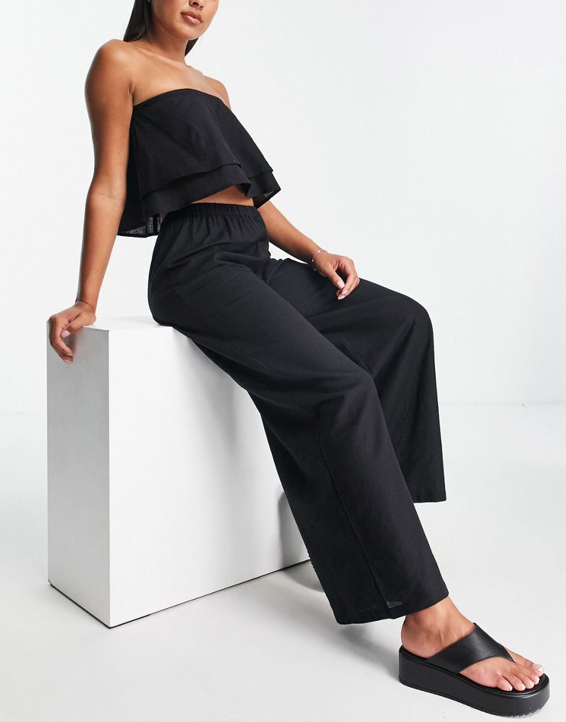 Черные пляжные брюки на резинке Esmee Exclusive — часть комплекта Esmée