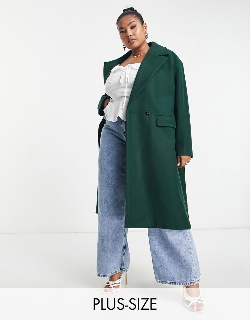 Изумрудно-зеленое формальное пальто-кокон Ever New Curve Ever New
