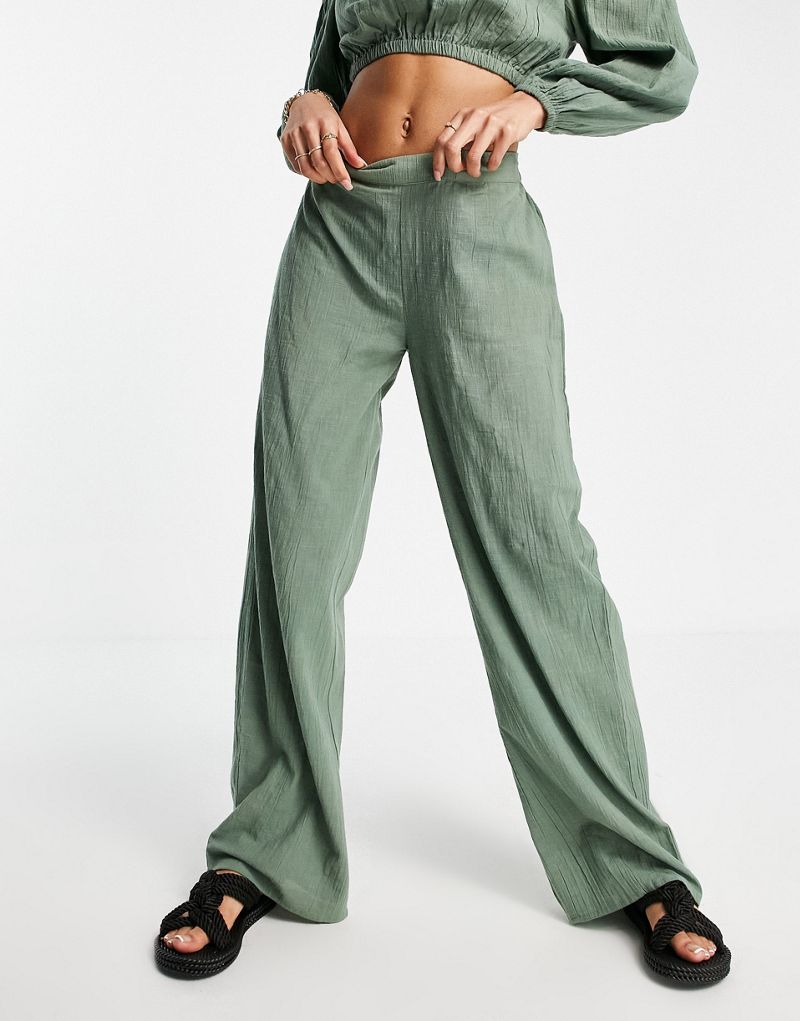 Пляжные брюки цвета хаки Iisla & Bird Exclusive — часть комплекта Iisla & Bird