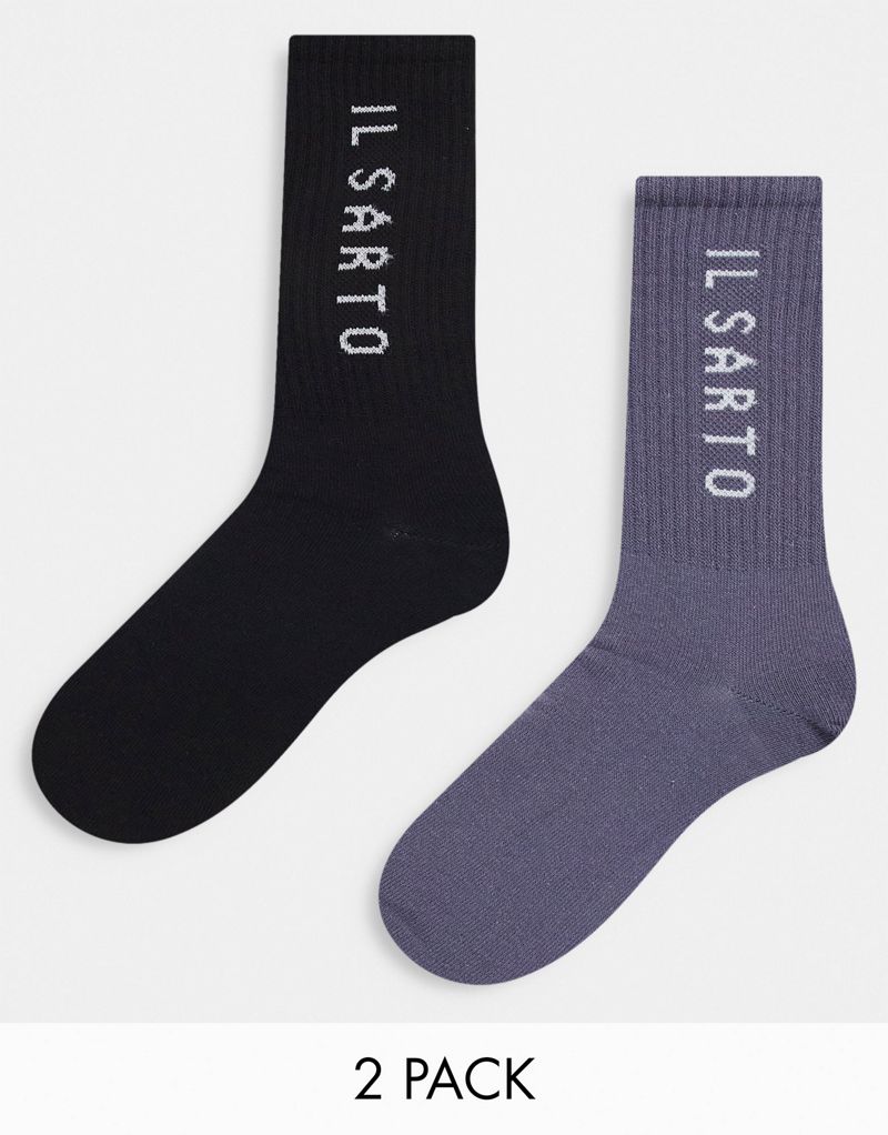 Комплект из 2 спортивных носков I Sarto серого и черного цветов Il Sarto