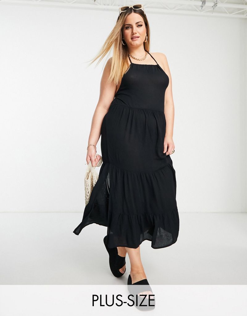 Эксклюзивное черное пляжное платье макси Iisla & Bird Plus Iisla & Bird