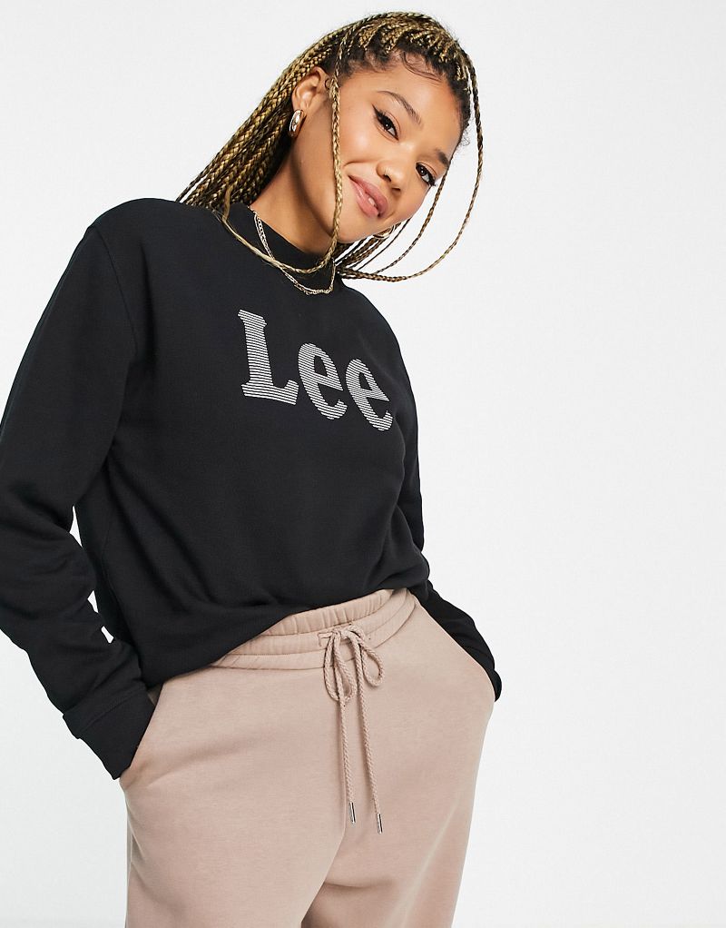 Черная толстовка с высоким воротником и логотипом Lee Jeans Lee Jeans
