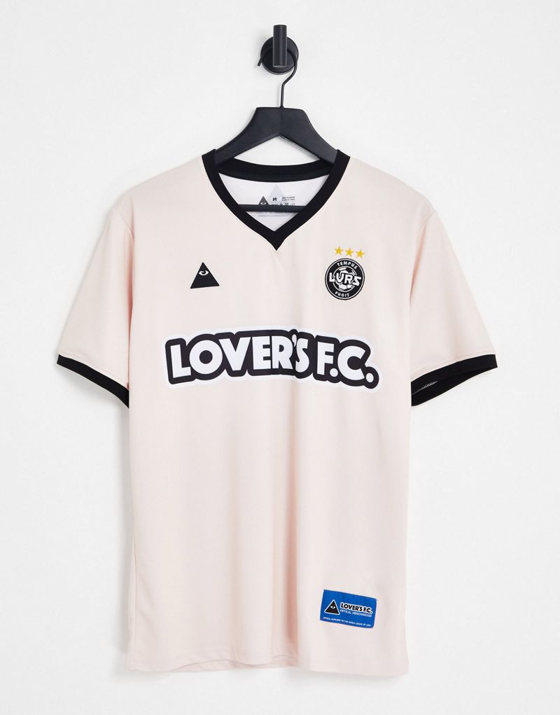 Однотонная футболка из джерси Lover's FC выцветшего розового цвета Lovers FC