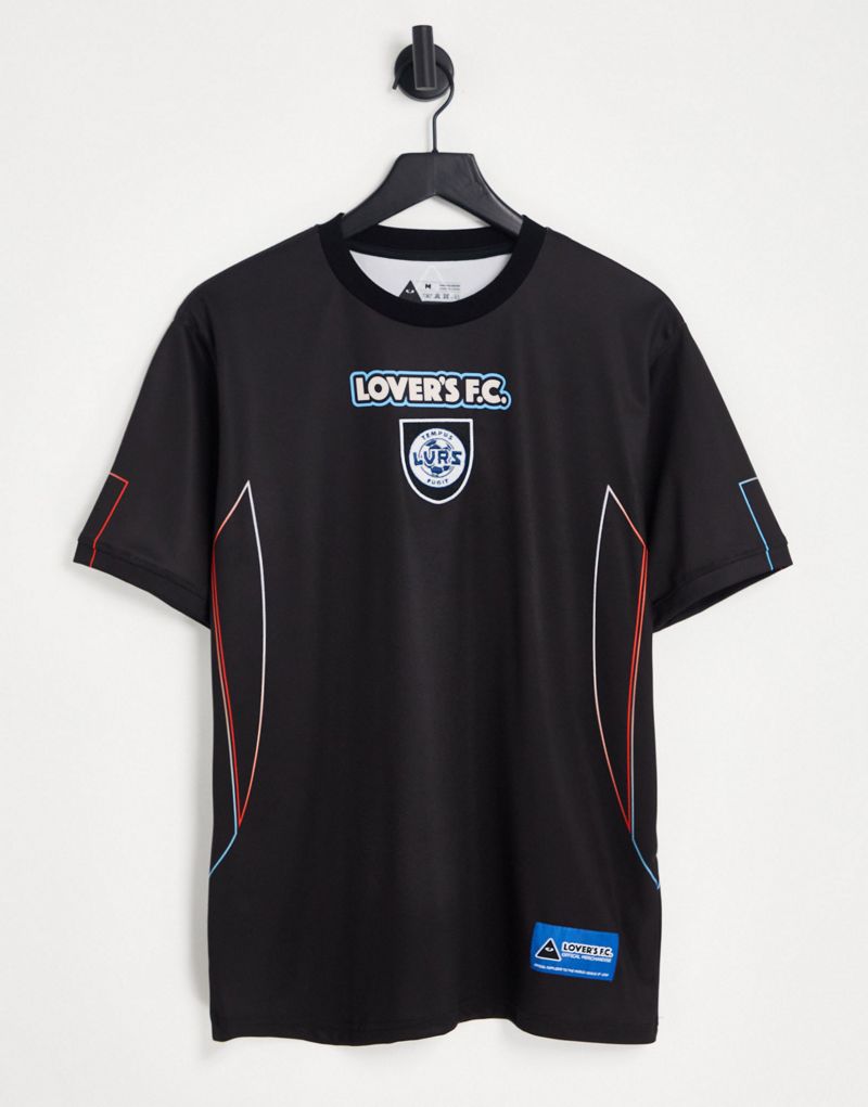 Черная футболка из джерси с эффектом возвращения домой Lover's FC Lovers FC