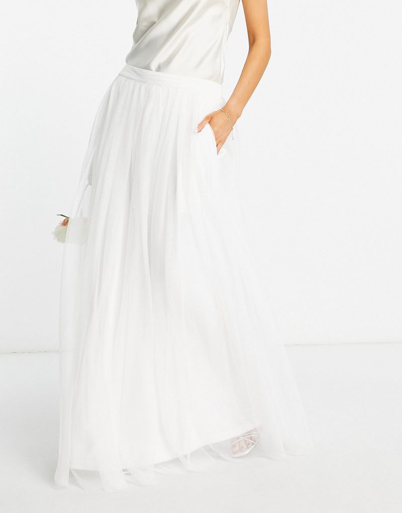 Струящаяся юбка с карманами цвета слоновой кости Lace & Beads Bridal Mix & Match — часть комплекта LACE & BEADS