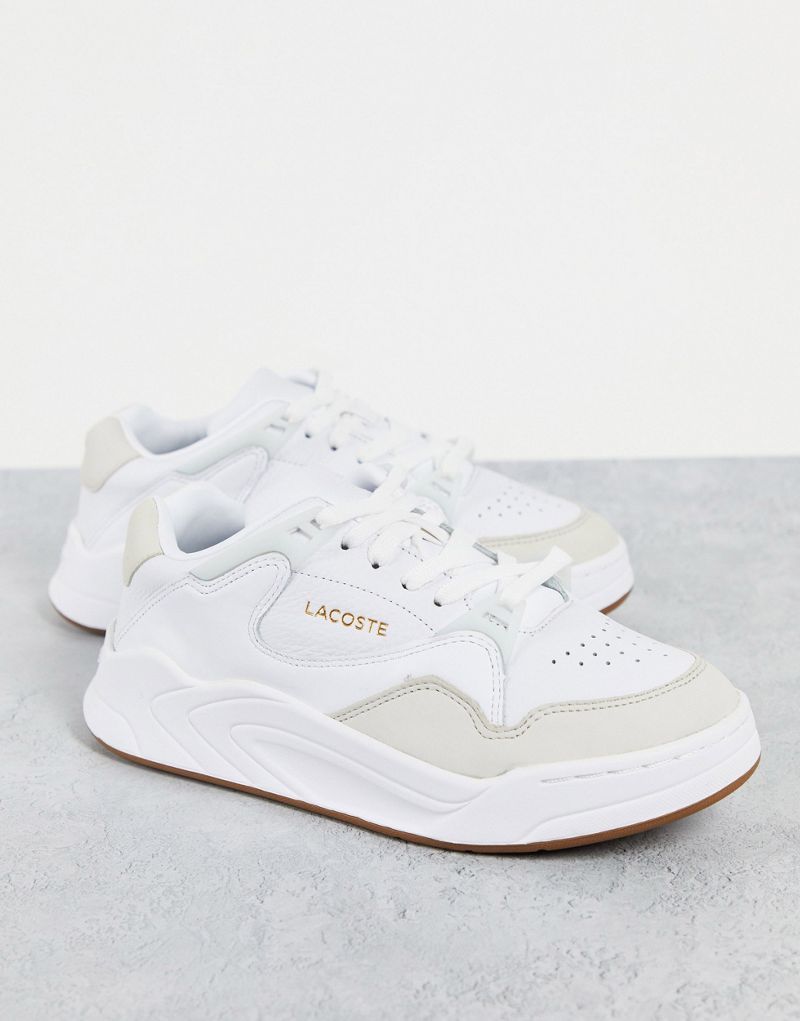 Белые массивные кроссовки из замши Lacoste Court Slam 319 Lacoste