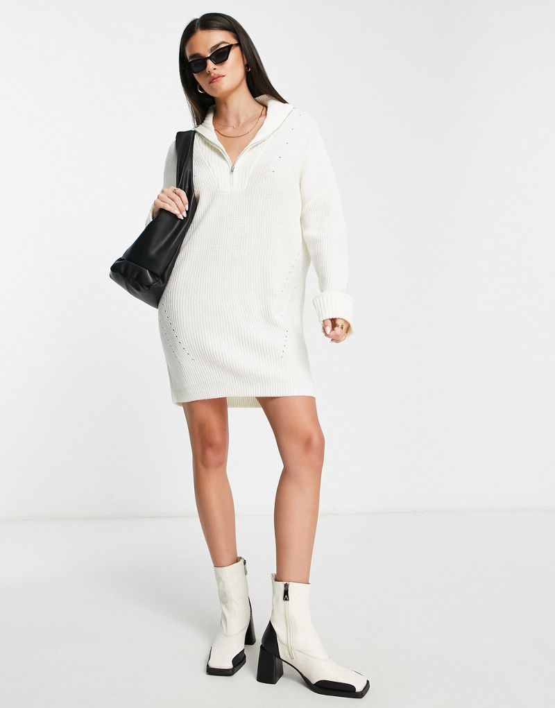  Платье-свитер белого цвета с воротником-воронкой и молнией до половины M Lounge M Lounge