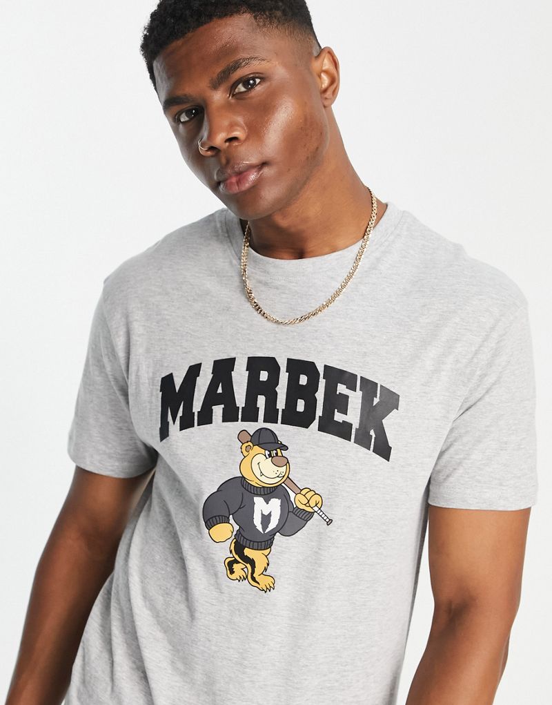 Серая футболка с принтом медведя Marbek Collegiate Marbek