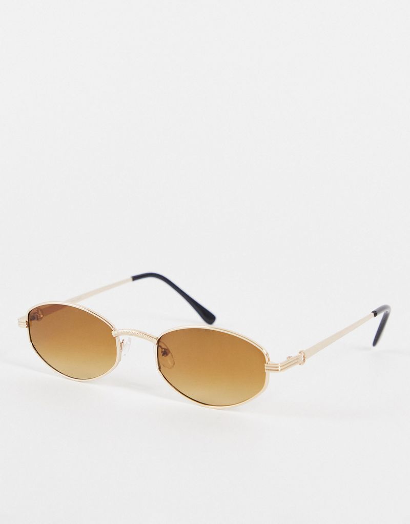 Сделано в. овальные солнцезащитные очки коричневого цвета Madein.