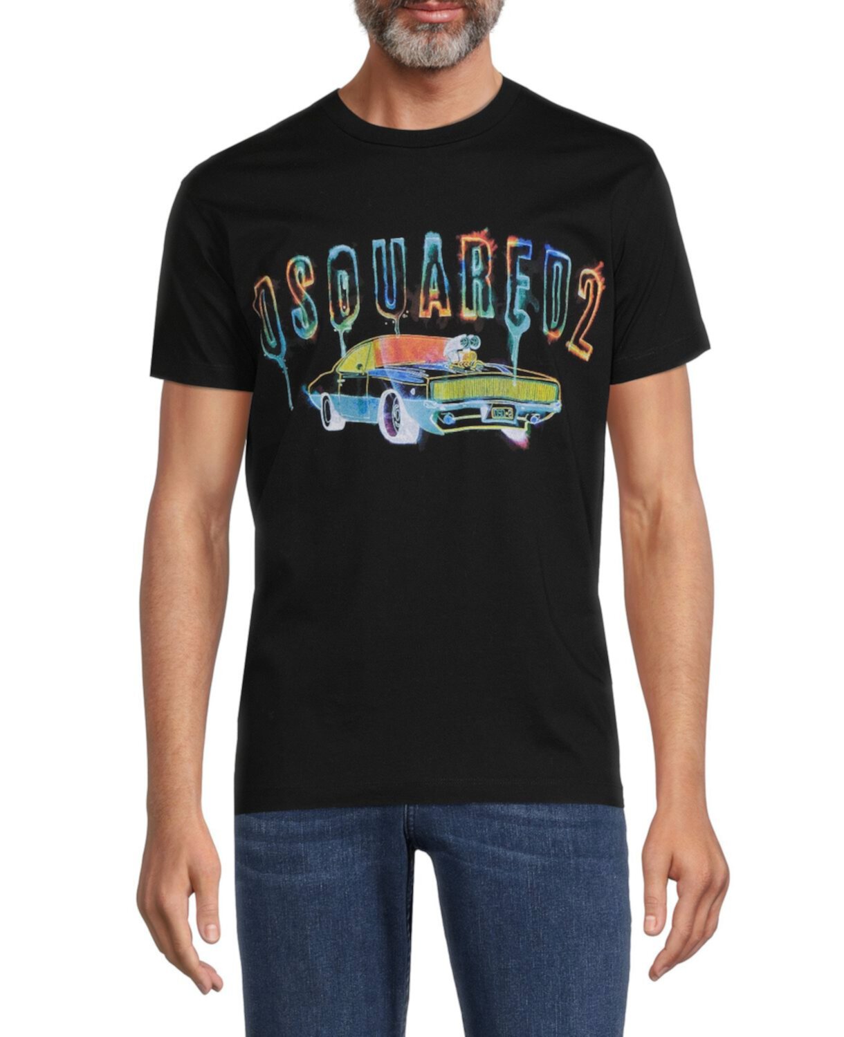 ​Muscle Car Crewneck Graphic Tee DSQUARED2