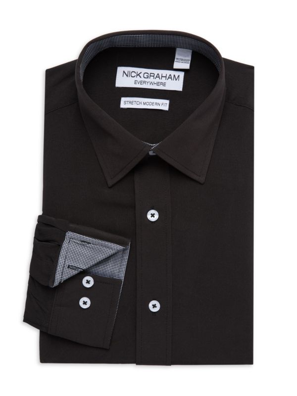 Классическая рубашка из эластичного материала Modern Fit Nick Graham