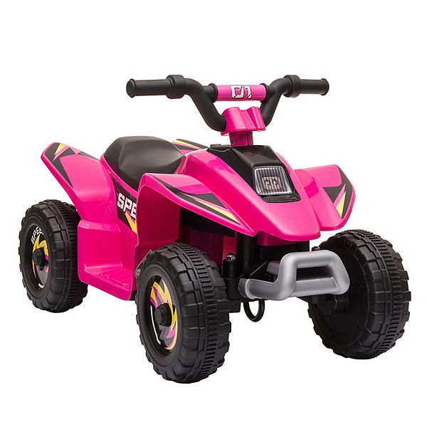 Aosom 6V Kids Ride on ATV 4 Wheeler Электрический игрушечный квадроцикл на батарейках с переключателем вперед/назад для детей от 3 до 5 лет Розовый Aosom