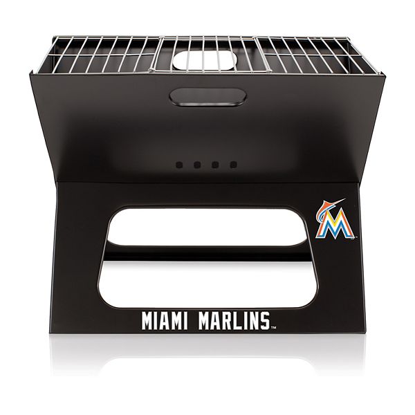 Портативный барбекю гриль Picnic Time Miami Marlins X-Grill, Размеры 18.5" x 11", Черный, Сталь, Полиэстер Picnic Time