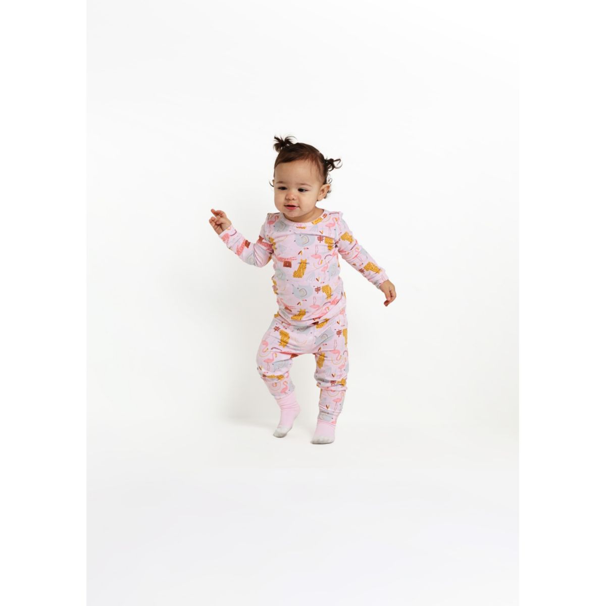 Sleep On It Infant/Toddler Girls Animal Zoo Snug Fit 2-Piece пижамный комплект для сна с подходящими носками Sleep On It