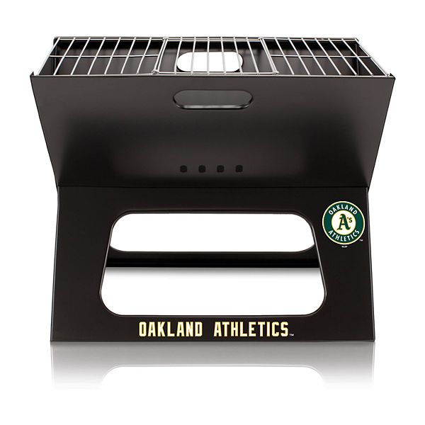 Портативный гриль Picnic Time Oakland Athletics X-Grill, складной, сталь, 47 см x 28 см, в комплекте с сумкой Picnic Time