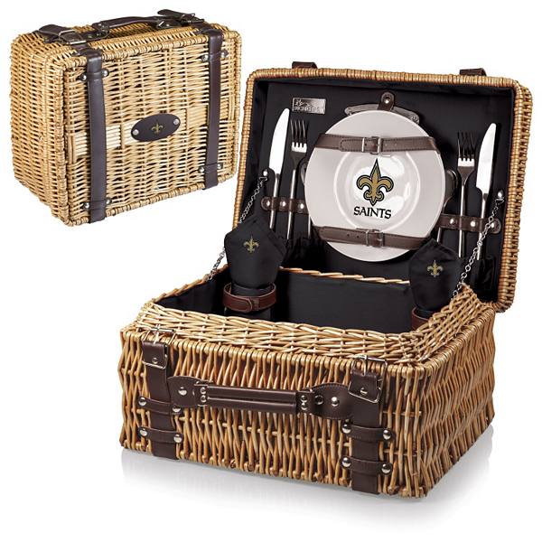 Корзина для пикника Picnic Time New Orleans Saints Champion с сервисом на 2 человека, 16" x 12" x 8" Picnic Time