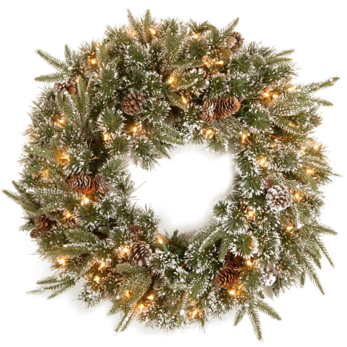 Pre-Lit Liberty Pine Artificial Christmas Wreath - 24-Inch  Clear Lights CC Christmas Decor