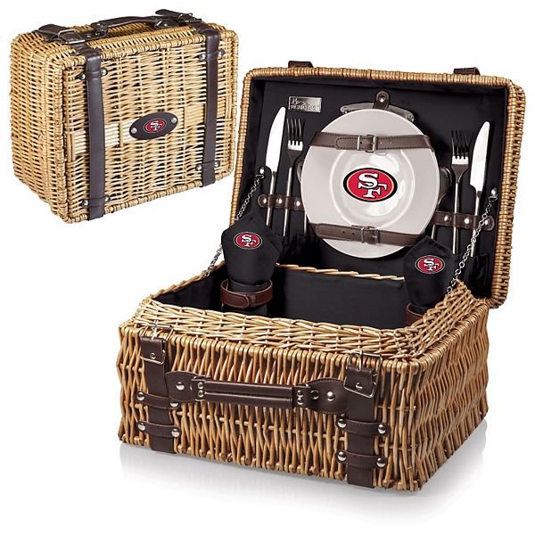 Корзина для пикника Picnic Time San Francisco 49ers Champion с сервисом на 2 человека, 16" х 12" х 8" Picnic Time