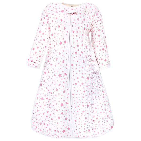 Пижама Hudson Baby Для Девочек Long Sleeve Muslin Sleeping Bag, Wearable Blanket, Sleep Sack, Pink Star Hudson Baby