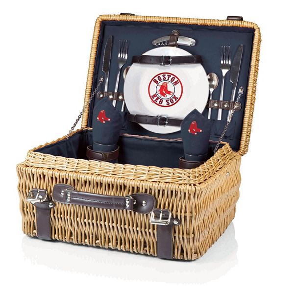 Корзина для пикника Champion Boston Red Sox из ивы с сервировкой на 2 человека, 40 см x 30 см x 25 см Picnic Time