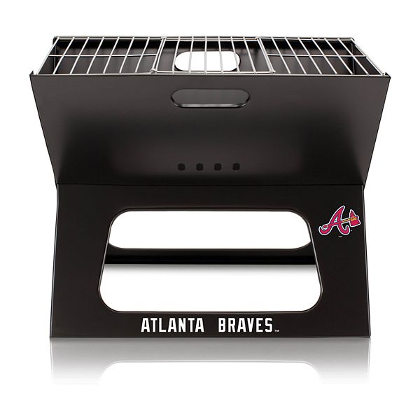 Портативный гриль Picnic Time Atlanta Braves X-Grill, складной, 18.5 дюймов х 11 дюймов, с чёрным 600D полиэстеровым чехлом Picnic Time