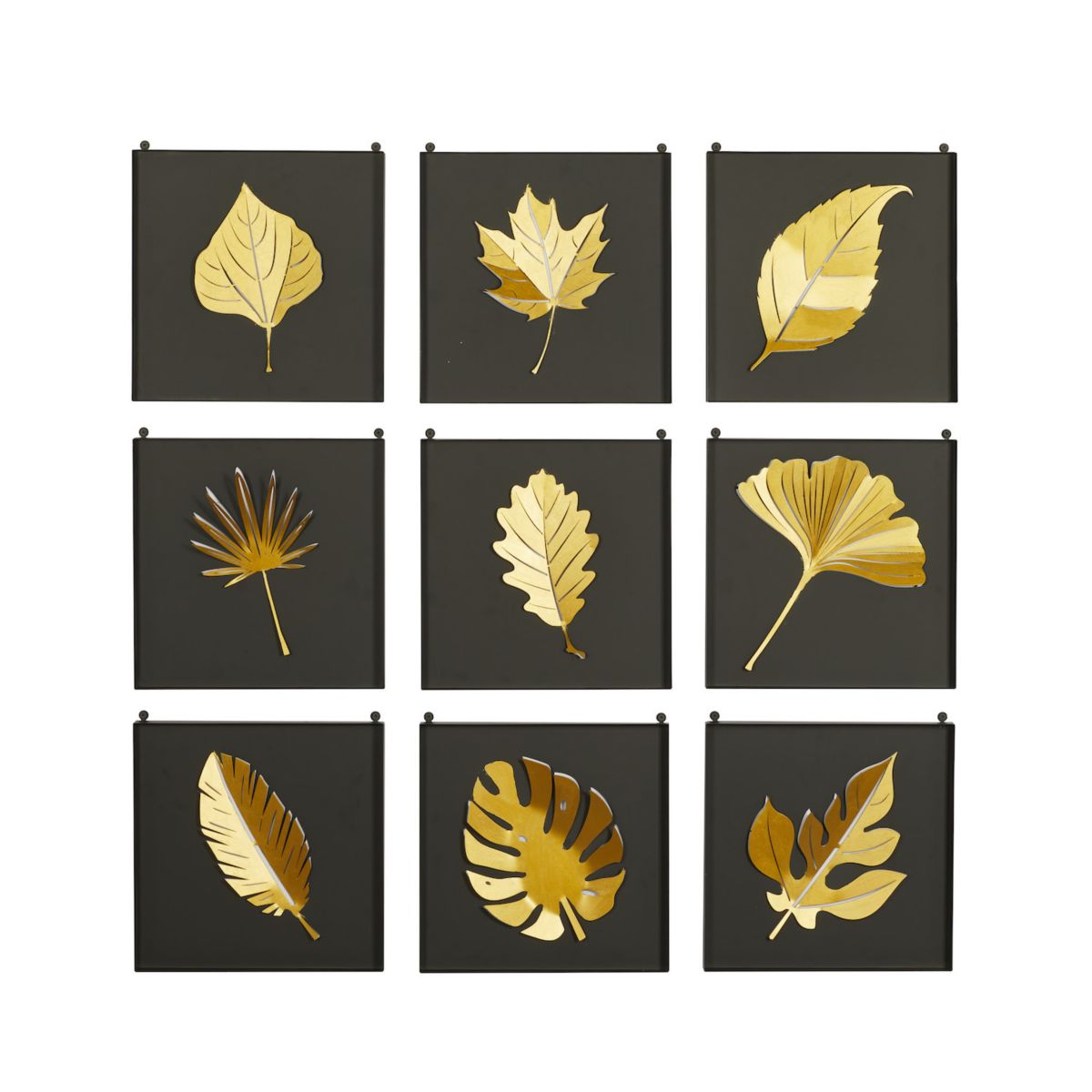 Stella & Eve Contemporary Gold Leaf Wall Decor 9-Piece Set Stella & Eve