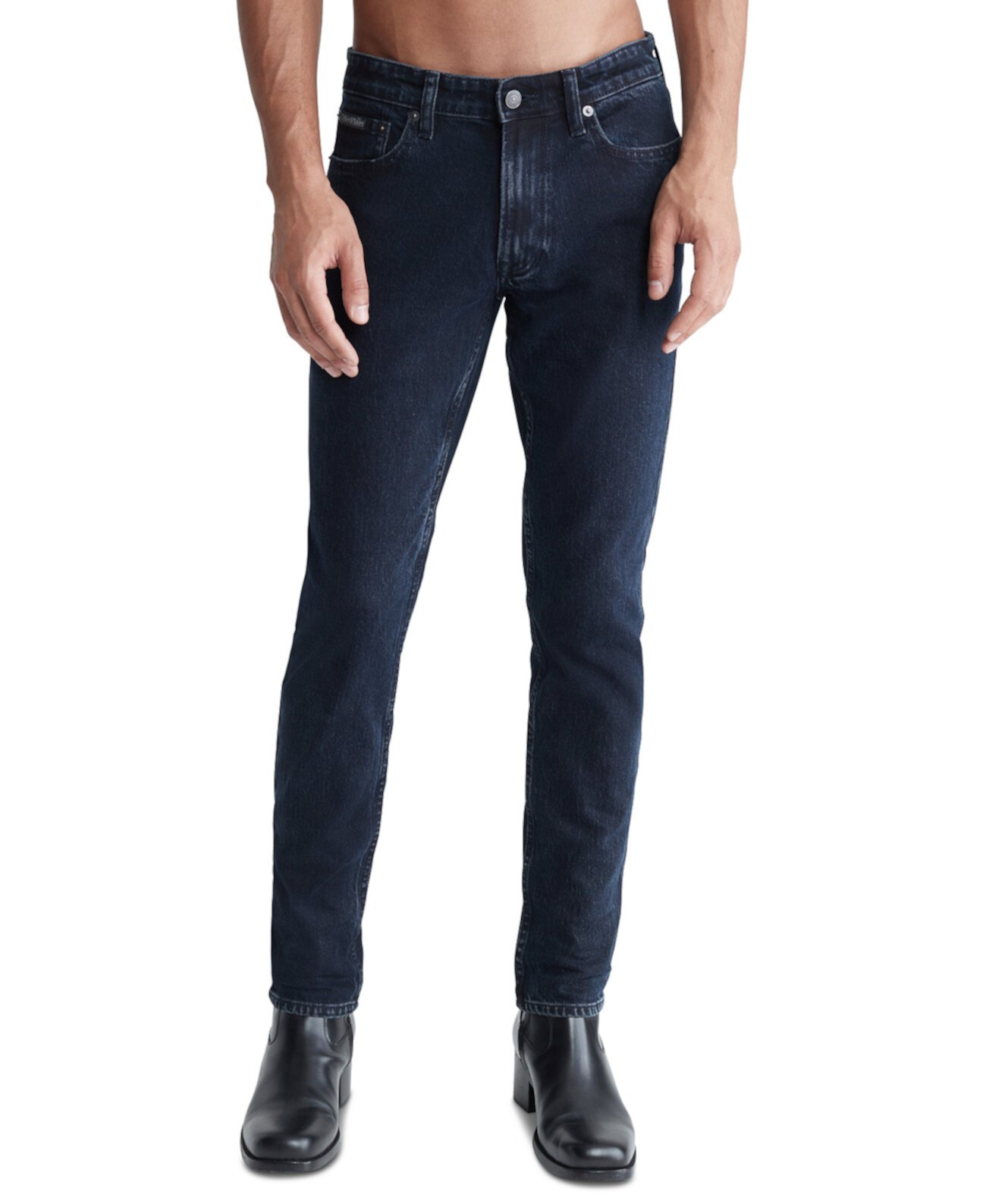 Мужские зауженные прямые джинсы стрейч Calvin Klein