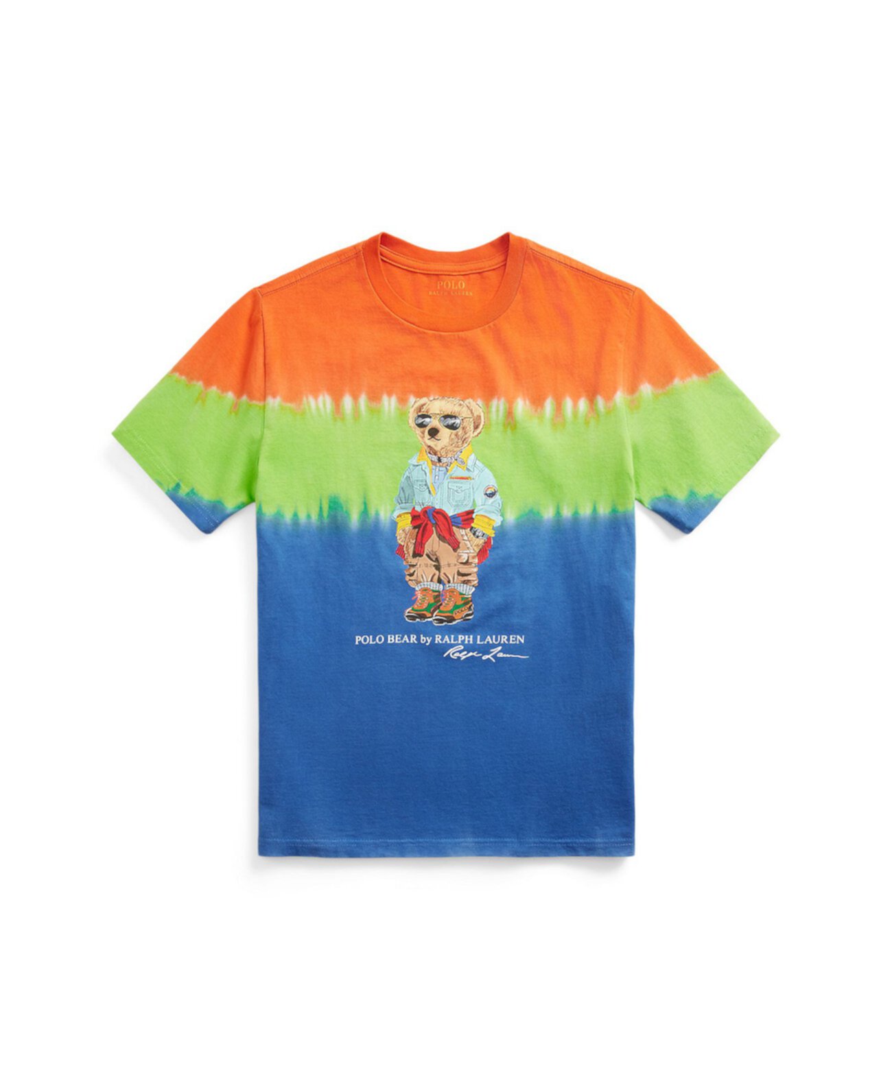 Хлопковая футболка с короткими рукавами Polo Bear Tie-Dye Big Boys Ralph Lauren