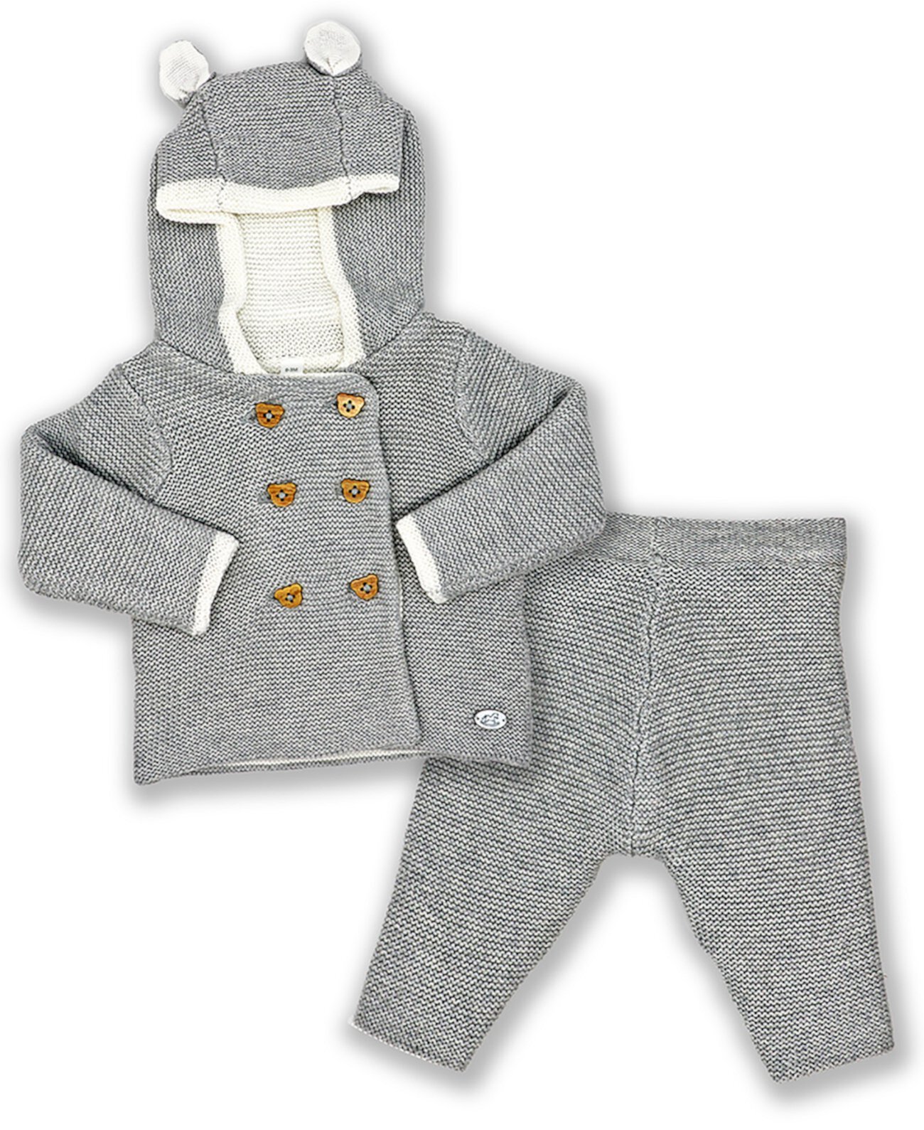 Вязаный свитер с капюшоном для маленьких мальчиков и девочек, комплект из 2 предметов 3 Stories Trading
