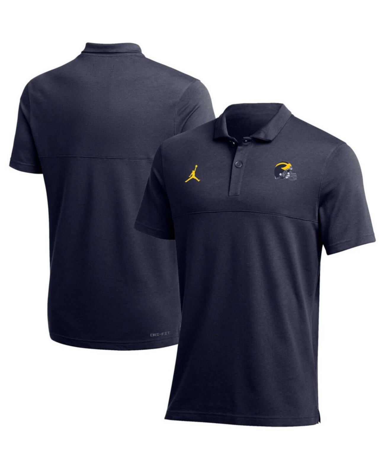 Мужское поло Jordan Navy Michigan Wolverines 2022 с короткими рукавами и технологией Dri-FIT Jordan