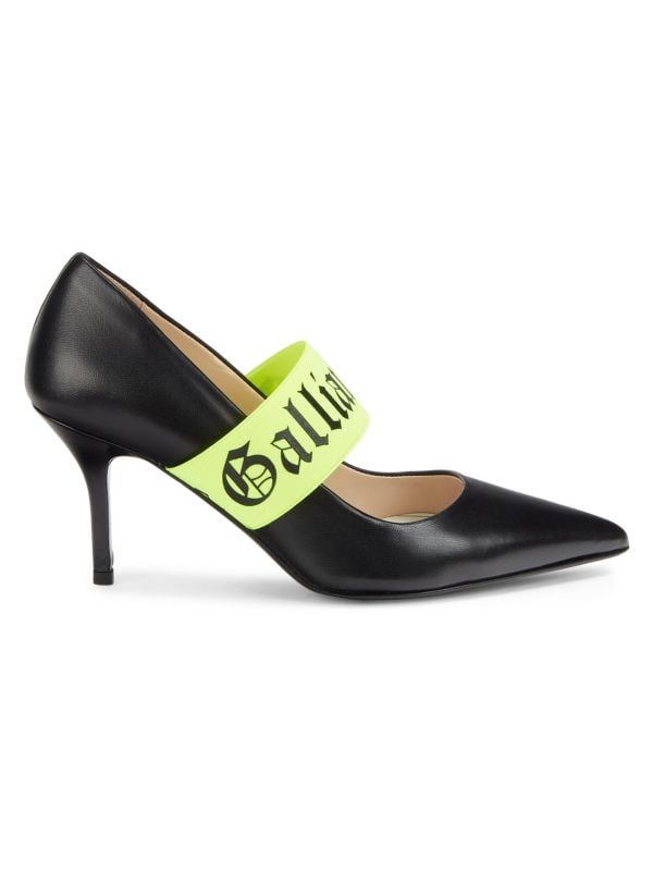 Кожаные туфли на ремешке с логотипом John Galliano