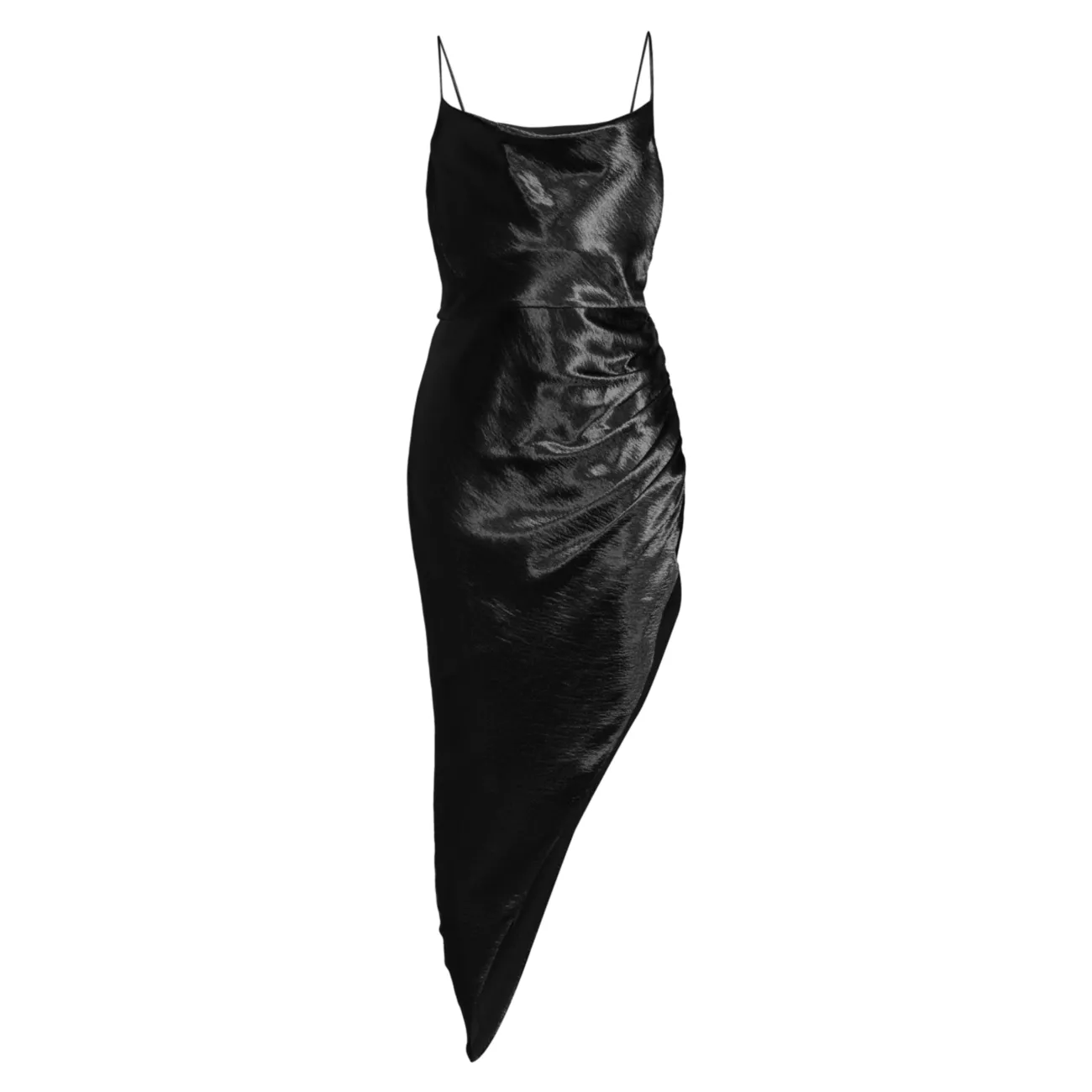 Атласное асимметричное платье миди Martha Aiifos