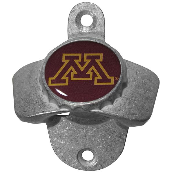 Настенный открыватель для бутылок с профессиональным логотипом Minnesota Golden Gophers, изготовленный из цинкового сплава, размеры 7 см x 24.7 см x 7 см Siskiyou