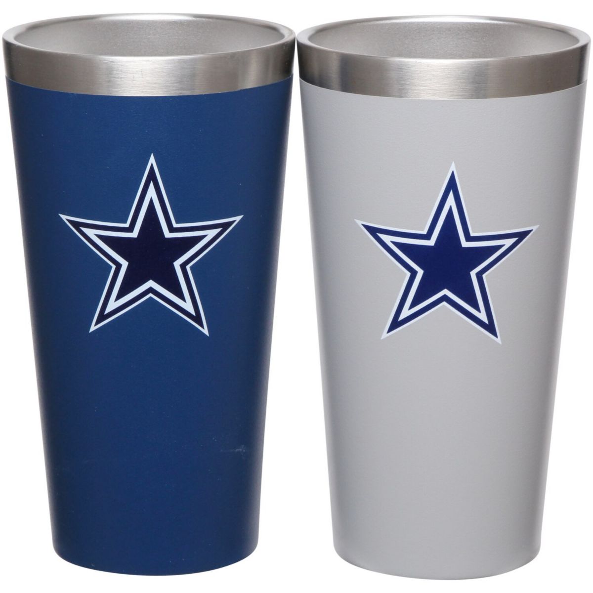 Dallas Cowboys Team Color, 2 шт., стакан из нержавеющей стали, пинта Unbranded