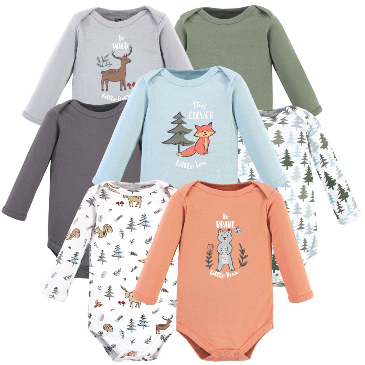 Детские Боди Hudson Baby 7pk, Лесные Друзья Hudson Baby