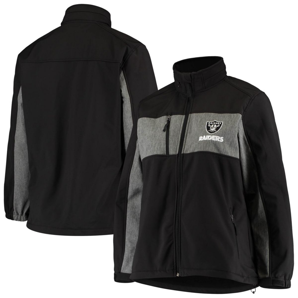 Женская черная куртка Dunbrooke Las Vegas Raiders Zephyr Softshell с молнией во всю длину Unbranded