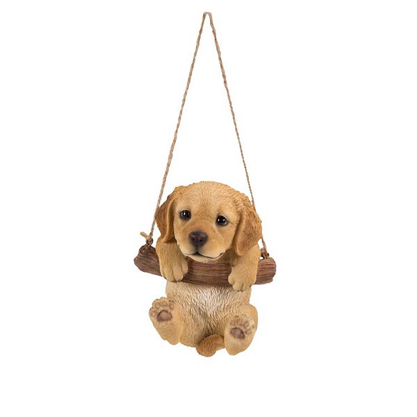 5.5&#34; Tan Brown Hanging Golden Retriever Puppy Outdoor Figurine Hi-Line Gifts