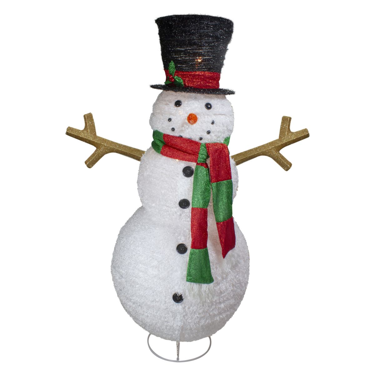 60&#34; Lighted Tinsel Snowman Outdoor Christmas Decoration Christmas Central