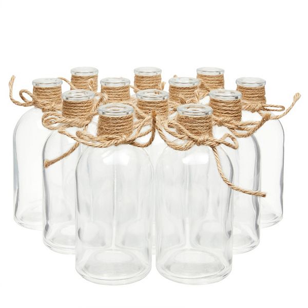 Bud Glass Vases for Centerpieces and Flowers (2.5 x 5.2 In, Clear, 12 Pack) Farmlyn Creek