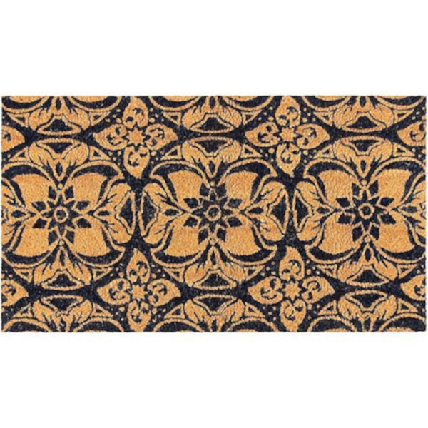 Welcome Mat for Front Door, Talavera Floral Natural Coir Doormat (30 x 17 in) Juvale