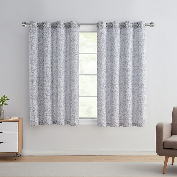 VCNY Home Leah Textured Leaf Grommet Window Curtain Panel VCNY HOME