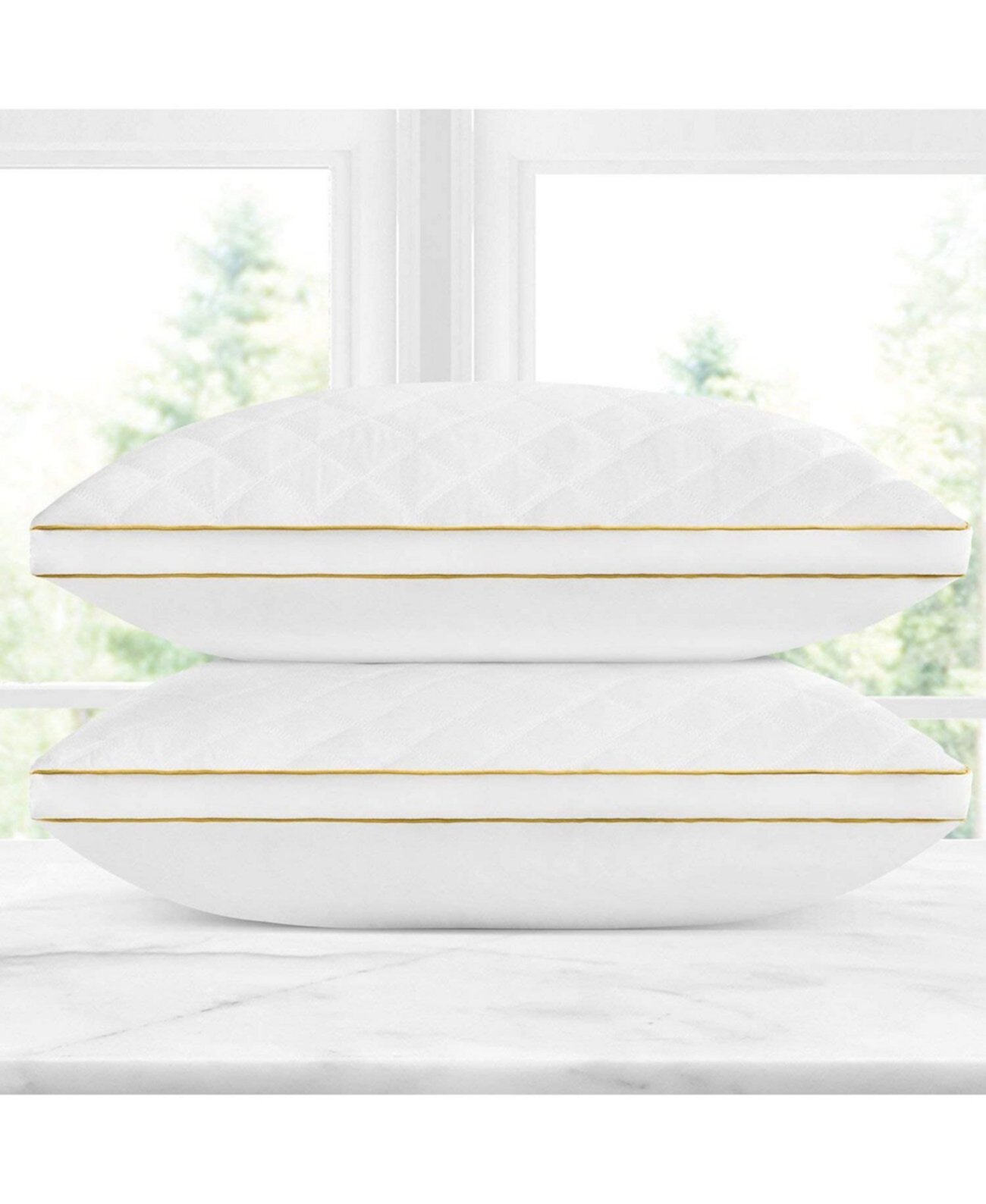 Итальянская роскошная стеганая подушка - королева, набор из 2 шт. Dr Pillow